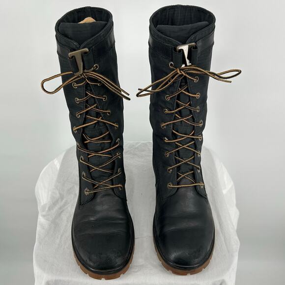 Women's Black Timberland Jayne Waterproof Gaiter Fold-Down Boots Sz 8.5M A1SYB - Picture 3 of 9